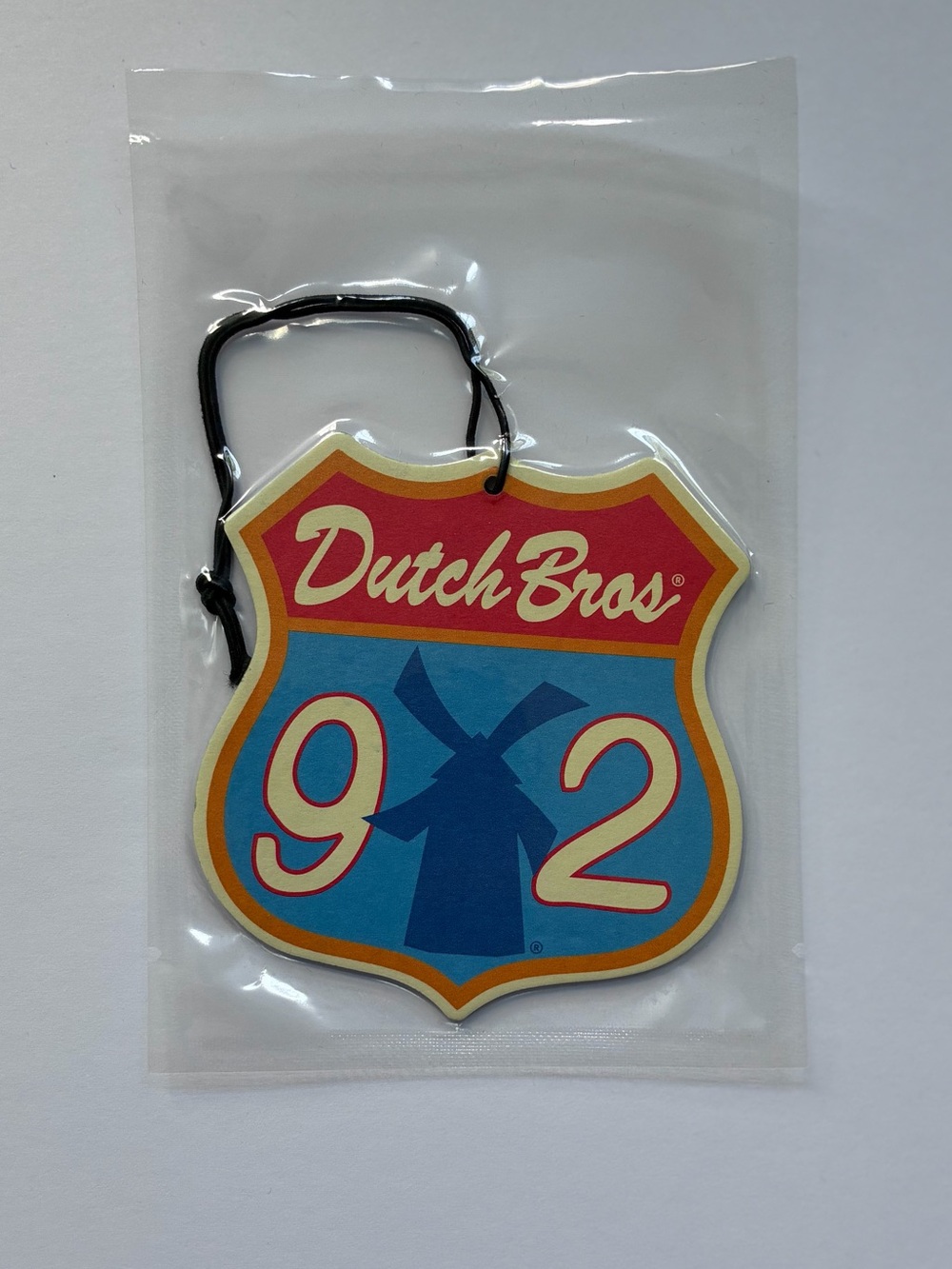 Dutch Bros Shield Logo Air Freshener - Red, Blue & Yellow BANANA SCENTED